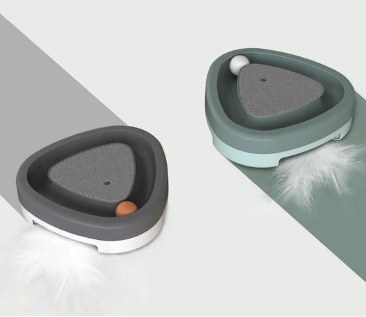 Smart Funny Cat Triangle Turntable Electric Toy Cat Scratcher